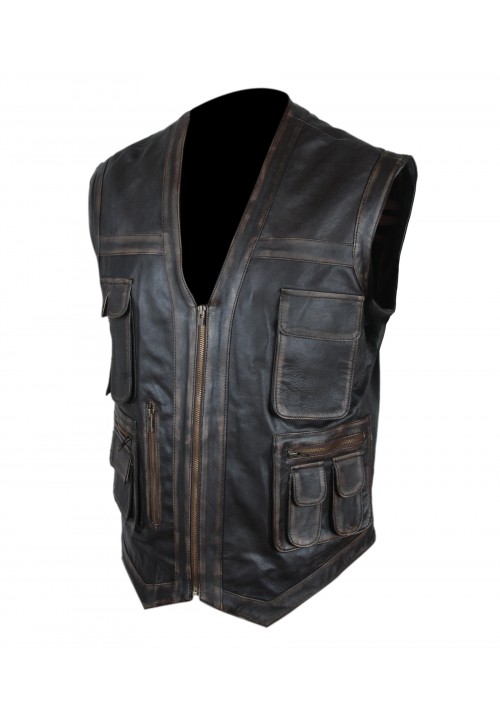 Men's Jurassic Vest Distressed Jacket